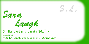 sara langh business card